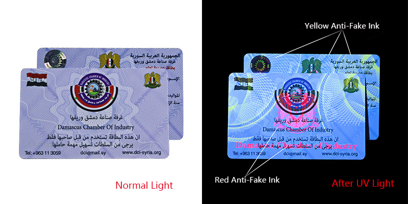 Tarjetas RFID de PVC con tinta ultravioleta antifalsificación