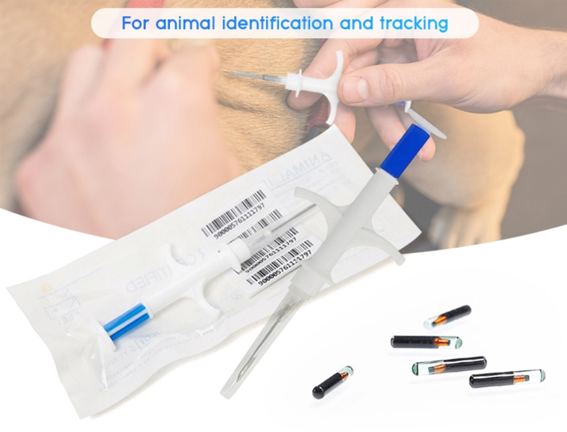 Inyector de etiquetas de animales RFID para mascotas