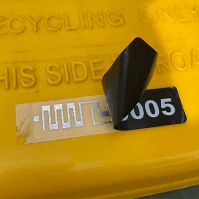 Trash Bin with PET RFID Tag