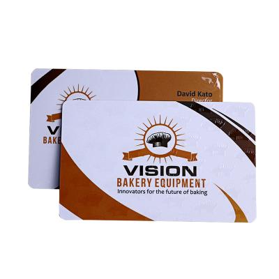 Impresión de tarjetas de visita de plástico PVC CR80 con punto UV