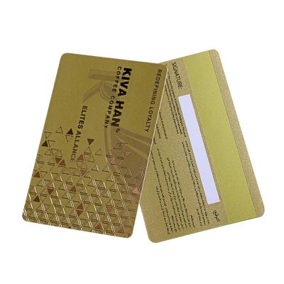 lujoso RFID tarjeta de banda magnética dorada colorida