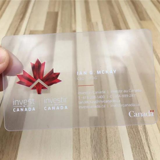 Plastic Translucent Business Cards