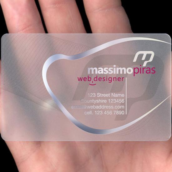 Plastic Credit Card Size Exclusive Transparent Business Card