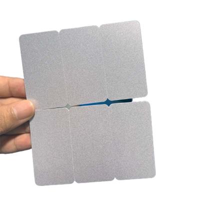 Silver 3-Up Key Tag PVC Cards Clear Without Hole